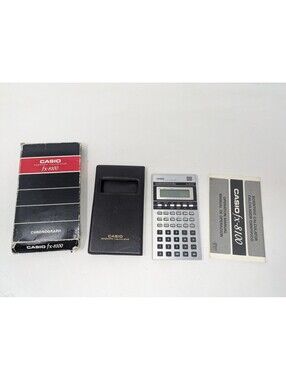 Vtg CASIO FX-8100 Scientific Calculator Handheld w/Case Chronograph Works